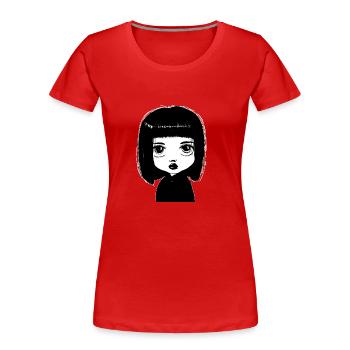 Fille Symbole Dessin Dessin Animé - T-shirt bio Premium Femme - rouge - Devant - Mia (176cm)