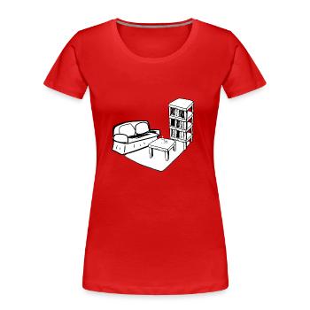 Wohnen Symbol Tisch Sofa Wohnzimmer regal - Frauen Premium Bio T-Shirt - Rot - Vorne - Mia (176cm)