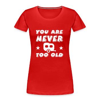 Camping - Frauen Premium Bio T-Shirt - Rot - Vorne - Mia (176cm)