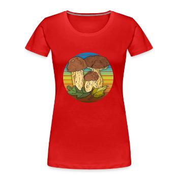 Mycètes - T-shirt bio Premium Femme - rouge - Devant - Mia (176cm)