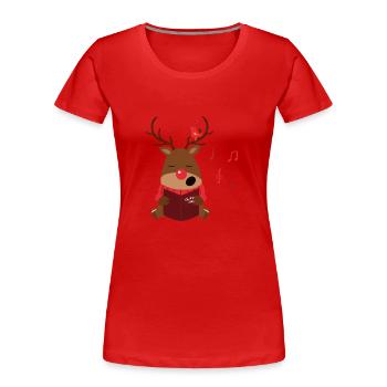 Chants de Noël Rudolph - T-shirt bio Premium Femme - rouge - Devant - Mia (176cm)