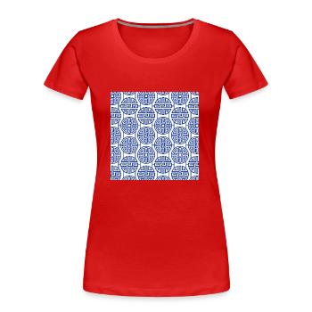 Chinese pattern - Women's Premium Organic T-Shirt - red - Front - Mia (176cm)