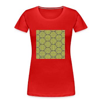 Chinese pattern - Women's Premium Organic T-Shirt - red - Front - Mia (176cm)