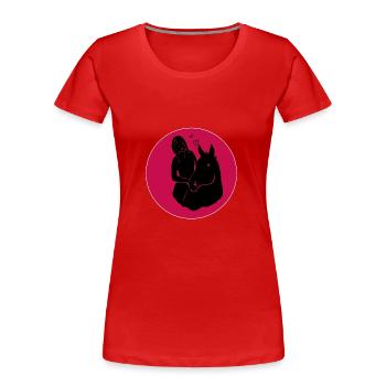 Horse girl with horse Love - Women's Premium Organic T-Shirt - red - Front - Mia (176cm)