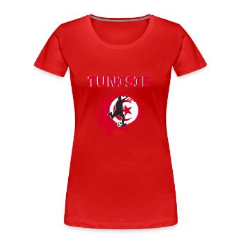 Tunisie Football 2022 supporter of Tunisie football - Women's Premium Organic T-Shirt - red - Front - Mia (176cm)