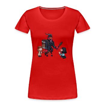 Krampus punit les enfants - T-shirt bio Premium Femme - rouge - Devant - Mia (176cm)