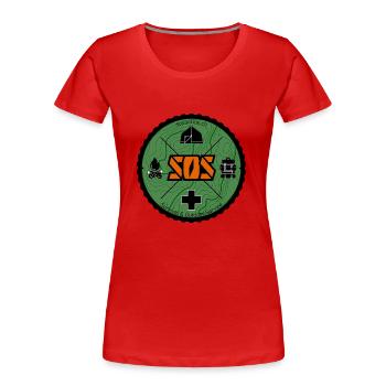 SOS Logo grün - Frauen Premium Bio T-Shirt - Rot - Vorne - Mia (176cm)