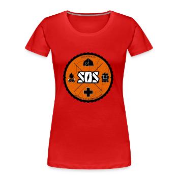 SOS Logo orange - Frauen Premium Bio T-Shirt - Rot - Vorne - Mia (176cm)