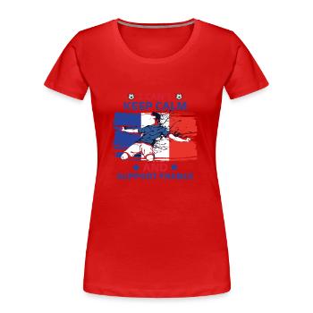 rester calme et soutenir le France - T-shirt bio Premium Femme - rouge - Devant - Mia (176cm)