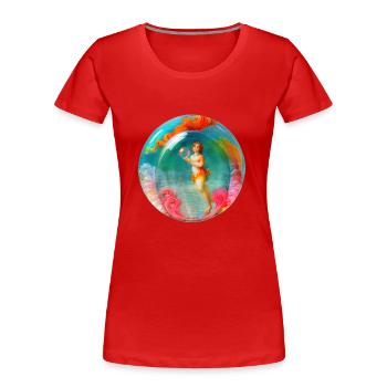 venus in der seifenblase - Frauen Premium Bio T-Shirt - Rot - Vorne - Mia (176cm)