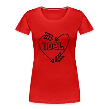 Noel - Frauen Premium Bio T-Shirt - Rot - Vorne - Mia (176cm)