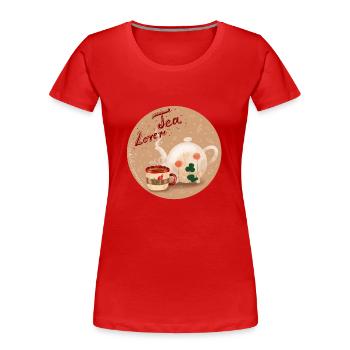 Amateurs de thé - T-shirt bio Premium Femme - rouge - Devant - Mia (176cm)