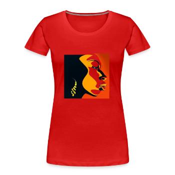 Visage féminin 2 - T-shirt bio Premium Femme - rouge - Devant - Mia (176cm)