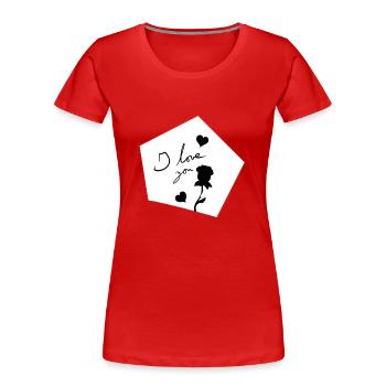 ich liebe dich symbol form blume - Frauen Premium Bio T-Shirt - Rot - Vorne - Mia (176cm)