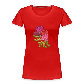 Bouquet Symbol Nature - Women's Premium Organic T-Shirt - red - Front - Mia (176cm)