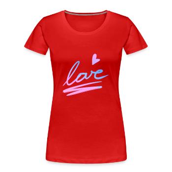 Love text stroke Valentine's Day - Women's Premium Organic T-Shirt - red - Front - Mia (176cm)