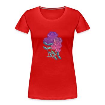 Bouquet Symbol Nature Purple - Women's Premium Organic T-Shirt - red - Front - Mia (176cm)