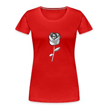 graue blume symbol rose - Frauen Premium Bio T-Shirt - Rot - Vorne - Mia (176cm)