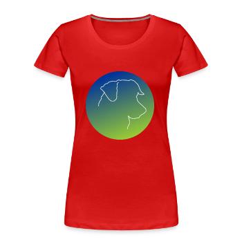 Jack Russel Terrier günblau - Frauen Premium Bio T-Shirt - Rot - Vorne - Mia (176cm)