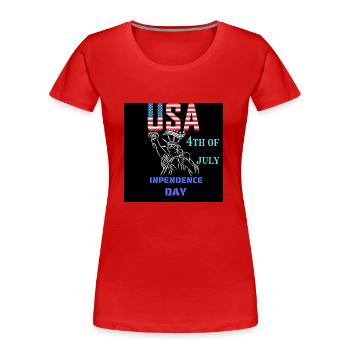 USA, Statue of Liberty - Women's Premium Organic T-Shirt - red - Front - Mia (176cm)