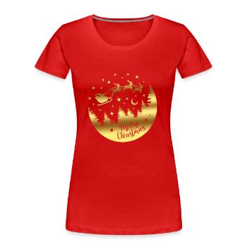 Merry Christmas Christmas xmas holiday winter santa nordic - Women's Premium Organic T-Shirt - red - Front - Mia (176cm)