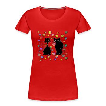 Cats - Women's Premium Organic T-Shirt - red - Front - Mia (176cm)