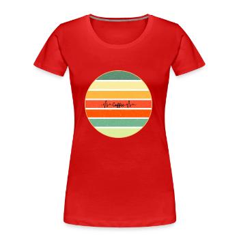 Kaffee Retro Sonnenuntergang - Frauen Premium Bio T-Shirt - Rot - Vorne - Mia (176cm)
