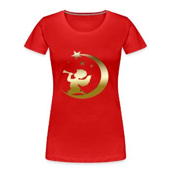 Merry Christmas Christmas xmas holiday winter santa nordic - Women's Premium Organic T-Shirt - red - Front - Mia (176cm)