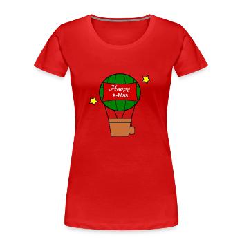 Happy X Mas - Frauen Premium Bio T-Shirt - Rot - Vorne - Mia (176cm)