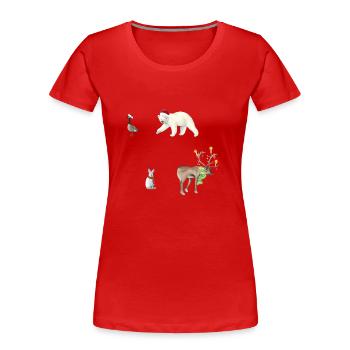 Christmas - Women's Premium Organic T-Shirt - red - Front - Mia (176cm)