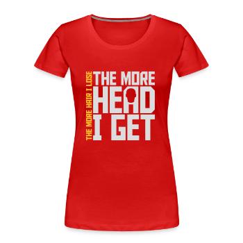 J’ai plus de tête - T-shirt bio Premium Femme - rouge - Devant - Mia (176cm)
