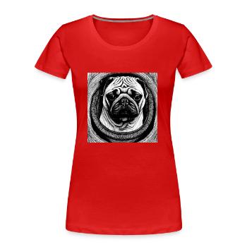 Pug puppy - Women's Premium Organic T-Shirt - red - Front - Mia (176cm)