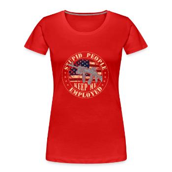 Cop Kriminalität Inspektor - Frauen Premium Bio T-Shirt - Rot - Vorne - Mia (176cm)