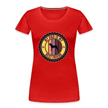 Dog - Frauen Premium Bio T-Shirt - Rot - Vorne - Mia (176cm)