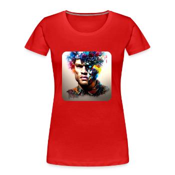 His deep rolling - Frauen Premium Bio T-Shirt - Rot - Vorne - Mia (176cm)