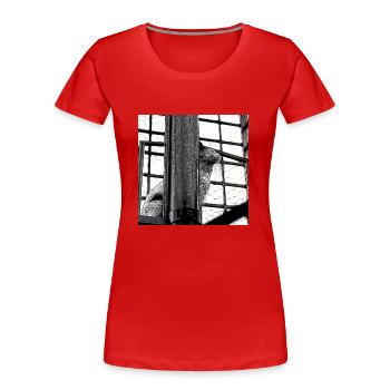 Die Katze auf dem Dach - Frauen Premium Bio T-Shirt - Rot - Vorne - Mia (176cm)