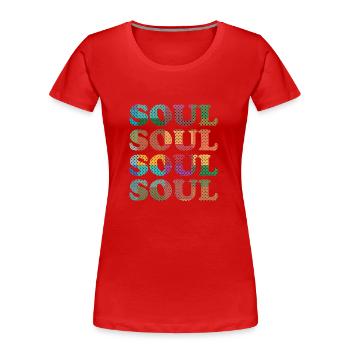 Musique Soul Rétro - T-shirt bio Premium Femme - rouge - Devant - Mia (176cm)