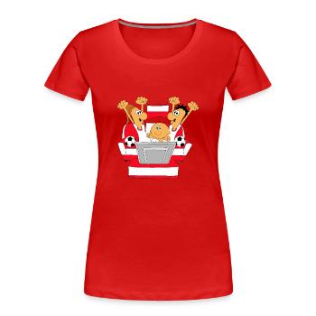FANS - FUßBALL - WELTMEISTERSCHAFT - POLEN - Frauen Premium Bio T-Shirt - Rot - Vorne - Mia (176cm)