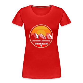 Switzerland Swiss Pride Gift Idea - Women's Premium Organic T-Shirt - red - Front - Mia (176cm)