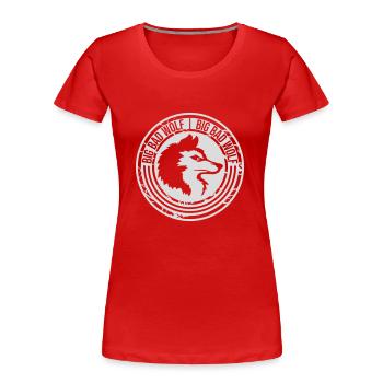 big bad wolf Zitat - Frauen Premium Bio T-Shirt - Rot - Vorne - Mia (176cm)