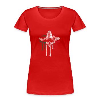 Mexiko Siesta Geschenkidee - Frauen Premium Bio T-Shirt - Rot - Vorne - Mia (176cm)