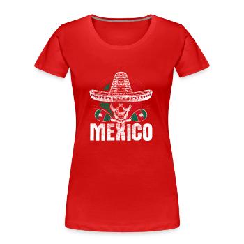 Mexiko Sombrero Geschenk - Frauen Premium Bio T-Shirt - Rot - Vorne - Mia (176cm)