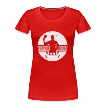 Tischtennis - Frauen Premium Bio T-Shirt - Rot - Vorne - Mia (176cm)
