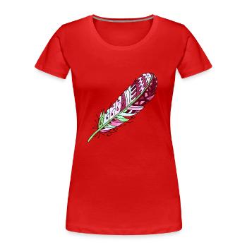 Plume - T-shirt bio Premium Femme - rouge - Devant - Mia (176cm)