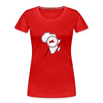 La République centrafricaine à la loupe - T-shirt bio Premium Femme - rouge - Devant - Mia (176cm)