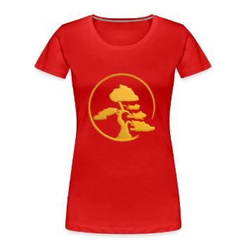bonsaï - T-shirt bio Premium Femme - rouge - Devant - Mia (176cm)