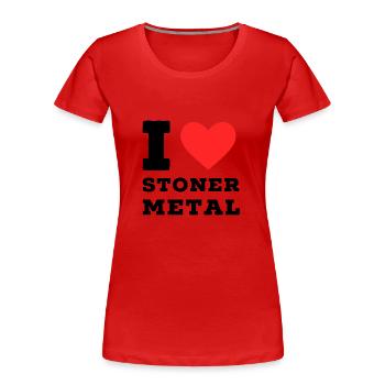 Ich liebe Stoner Metal - Frauen Premium Bio T-Shirt - Rot - Vorne - Mia (176cm)