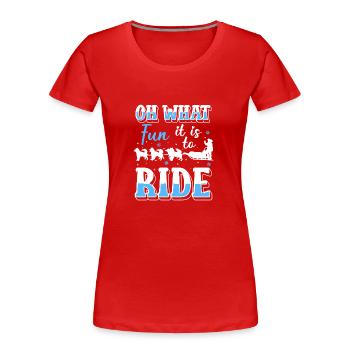 Sport Sledging Wooden sledges - Women's Premium Organic T-Shirt - red - Front - Mia (176cm)
