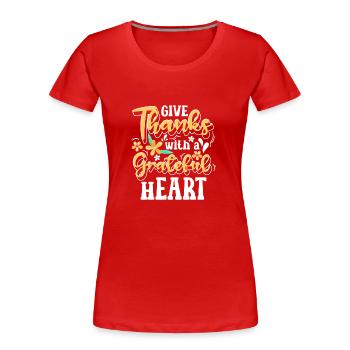 Fête familiale - T-shirt bio Premium Femme - rouge - Devant - Mia (176cm)