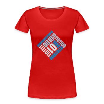 Binär Code Programm Sprache - Frauen Premium Bio T-Shirt - Rot - Vorne - Mia (176cm)